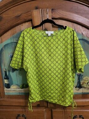 Michael Kors Bright Lime Patterned Top